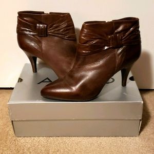 Aldo Brown Leather Booties - NEW